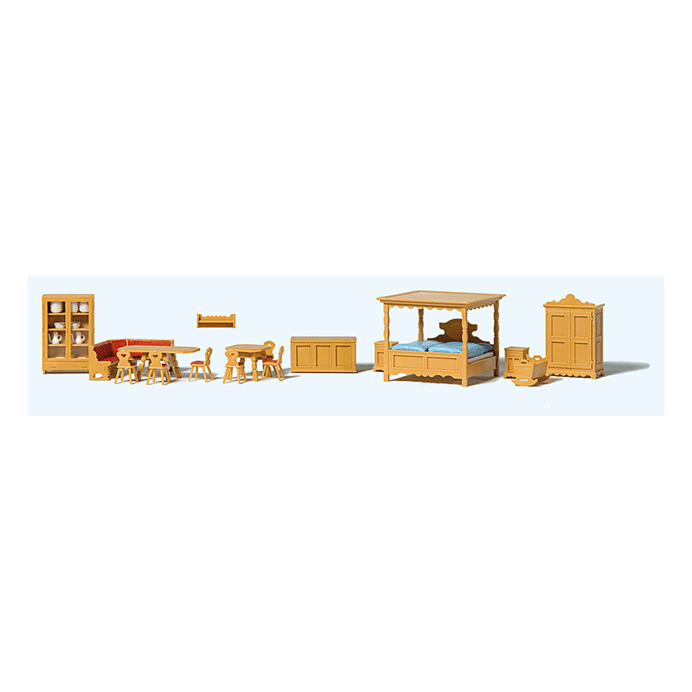 Preiser 17710 HO Scale Country House Furniture Set Assembled