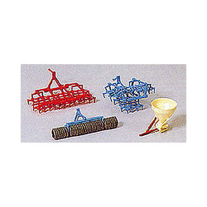 Preiser 17919 HO Scale Farm Implements Drag Disc, Harrow & Manure