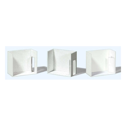 Preiser 19652 HO Scale Room Interior Walls White pkg(3)