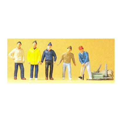 Preiser 20261 HO Scale Circus Workers pkg(5) Roustabouts with Tools