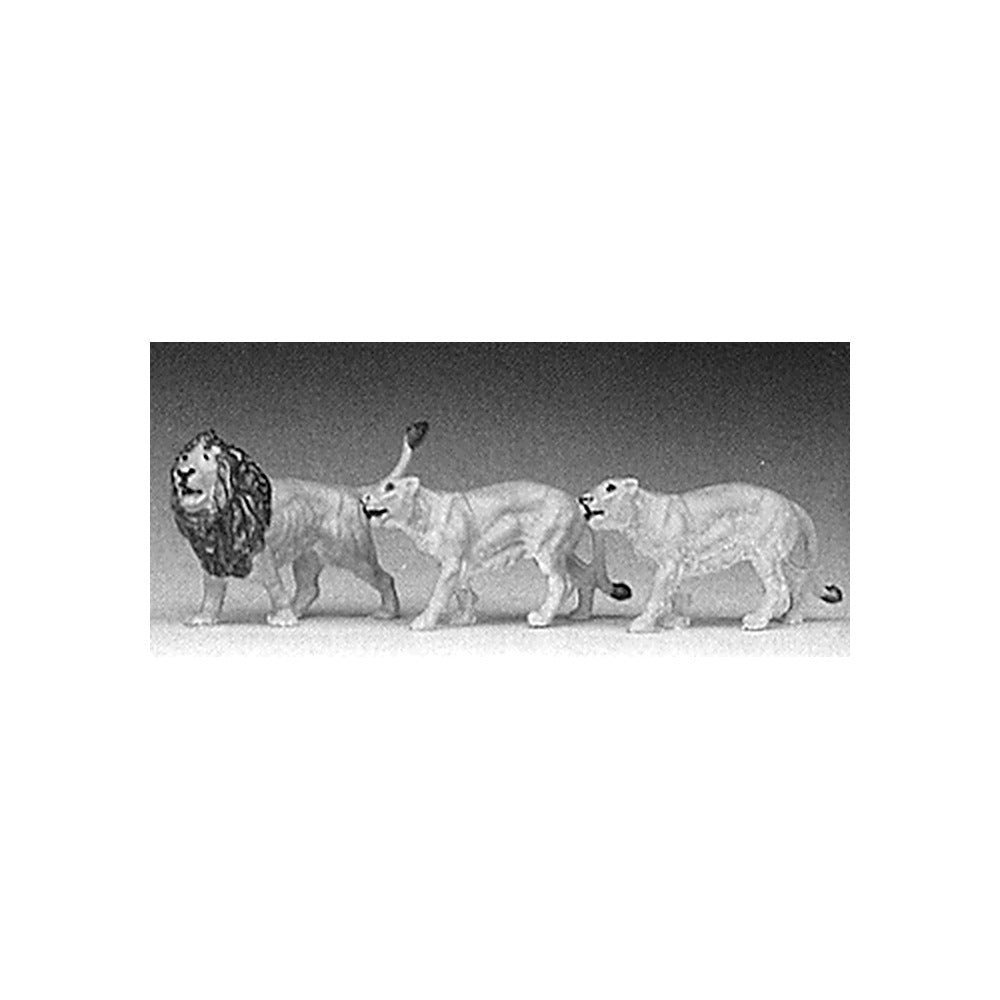 Preiser 20379 HO Scale Animals Lions (1 Male, 2 Females)