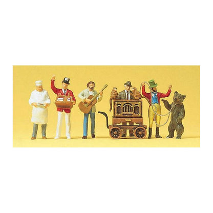 Preiser 24653 HO Scale Fair Musicians/Vendors pkg(6)
