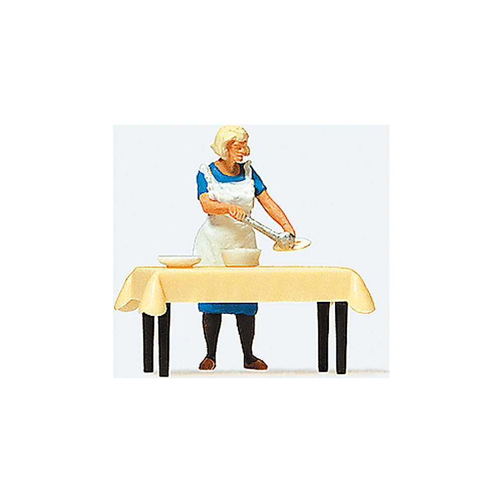 Preiser 28130 HO Scale Individual Figure Housewife Serving Dinner