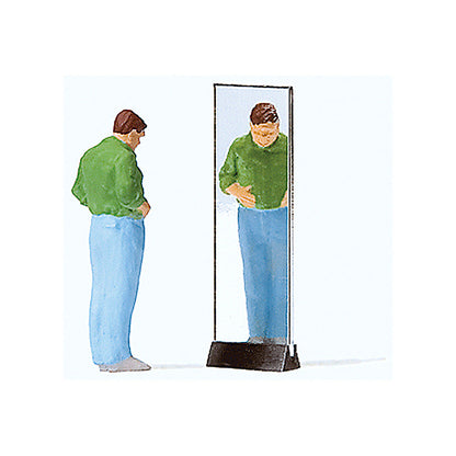 Preiser 28161 HO Scale Man Trying On Pants w/Mirror