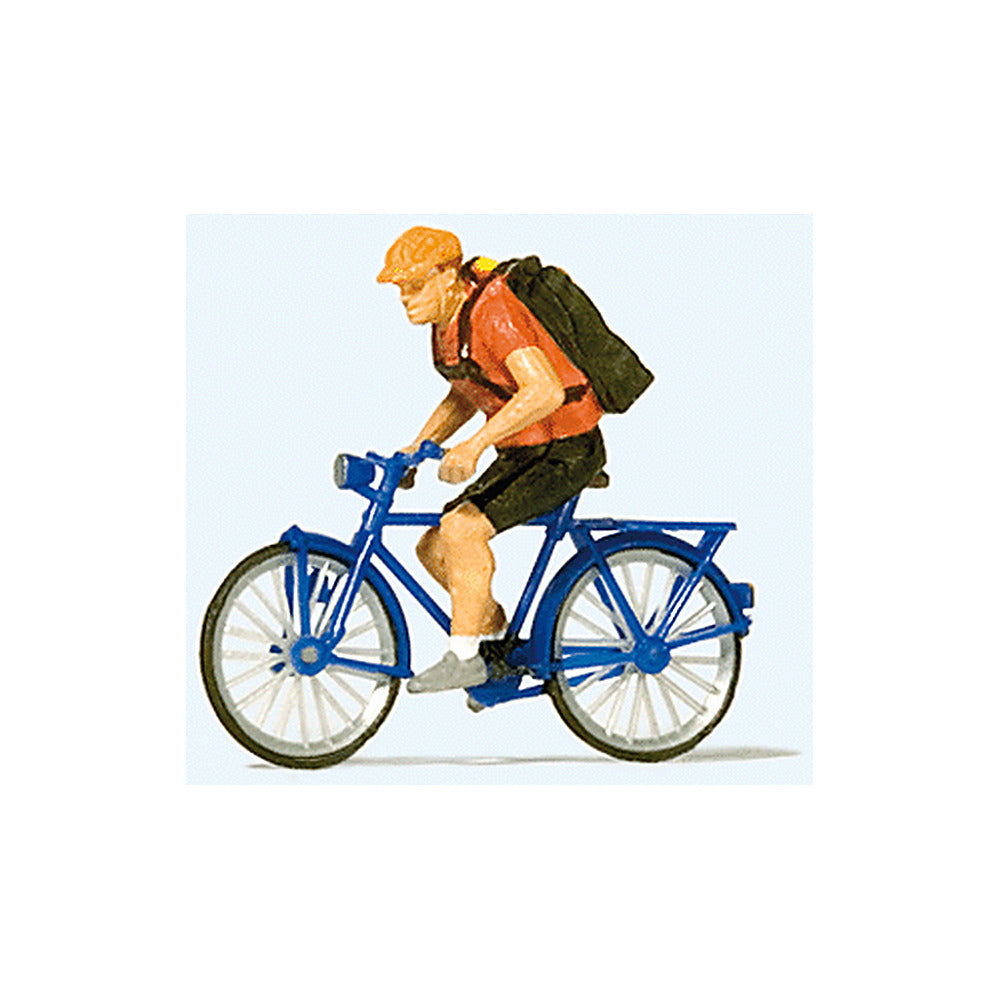Preiser 28175 HO Scale Bicycle Courier With Bicycle