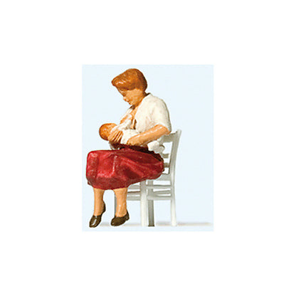 Preiser 28176 HO Scale Nursing Mother Mother, Baby & Chair