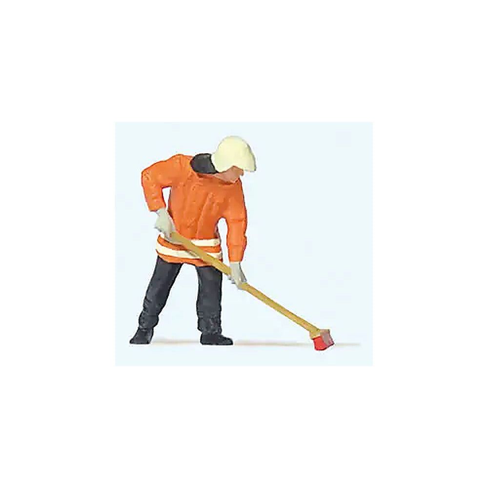 Preiser 28198 HO Scale German Fireman Sweeping