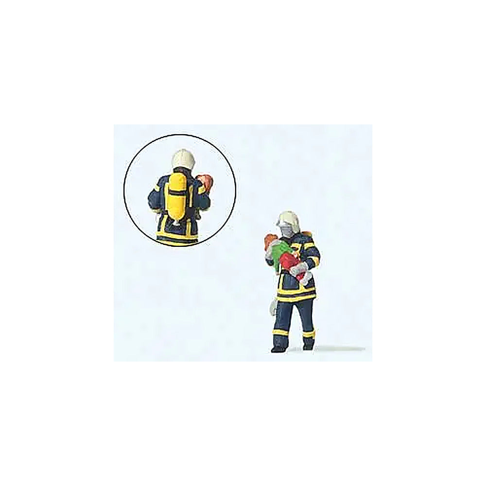 Preiser 28251 HO Scale Modern Firefighter Saving Child Individual