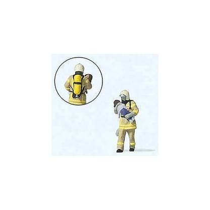 Preiser 28252 HO Scale Modern Firefighter Saving Child Individual
