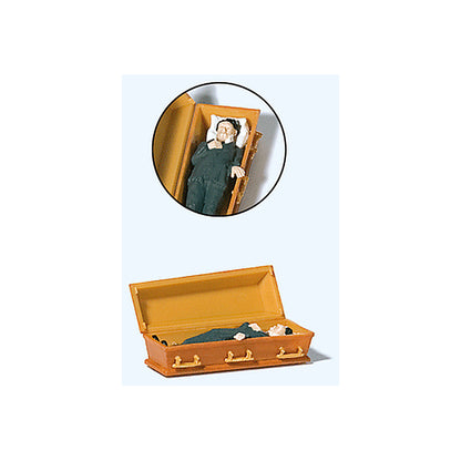 Preiser 29111 HO Scale Male Vampire Laying in Coffin