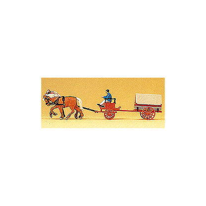 Preiser 30429 HO Scale Emergency - Horse-Drawn Fire Equipment Coal