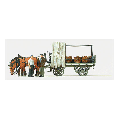 Preiser 30449 HO Scale Working People Farm Wagon w/Vegetable Baskets