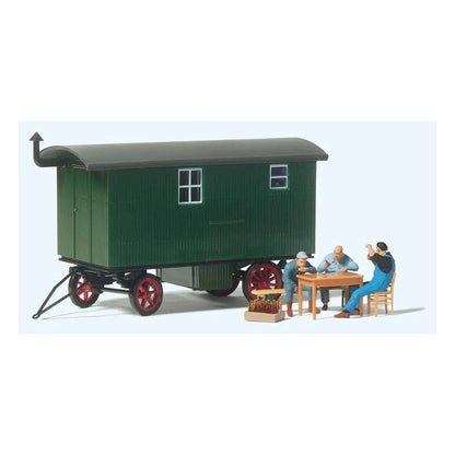 Preiser 33263 HO Scale Wood Construction Wagon with 3 Workers