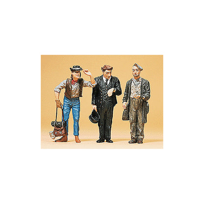 Preiser 45099 G Scale Pedestrians Railroad Conductor & Two Hobos