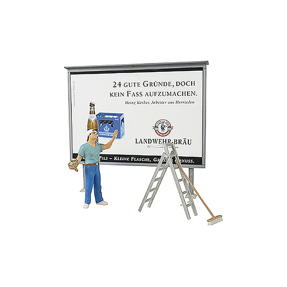 Preiser 45126 G Scale Working People Worker On Ladder, Putting