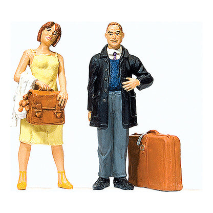 Preiser 45149 G Scale Passengers Waiting Travellers, pkg(2)