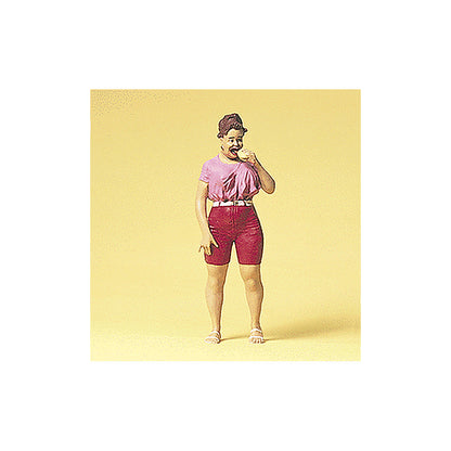 Preiser 45502 G Scale Pedestrians Woman w/Hot Dog