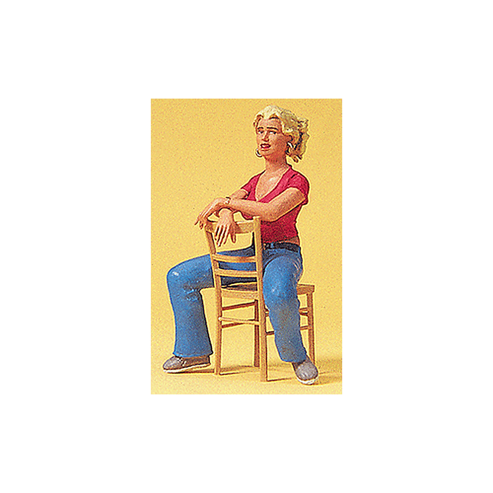 Preiser 45508 G Scale Pedestrian Young Woman Seated with Chair