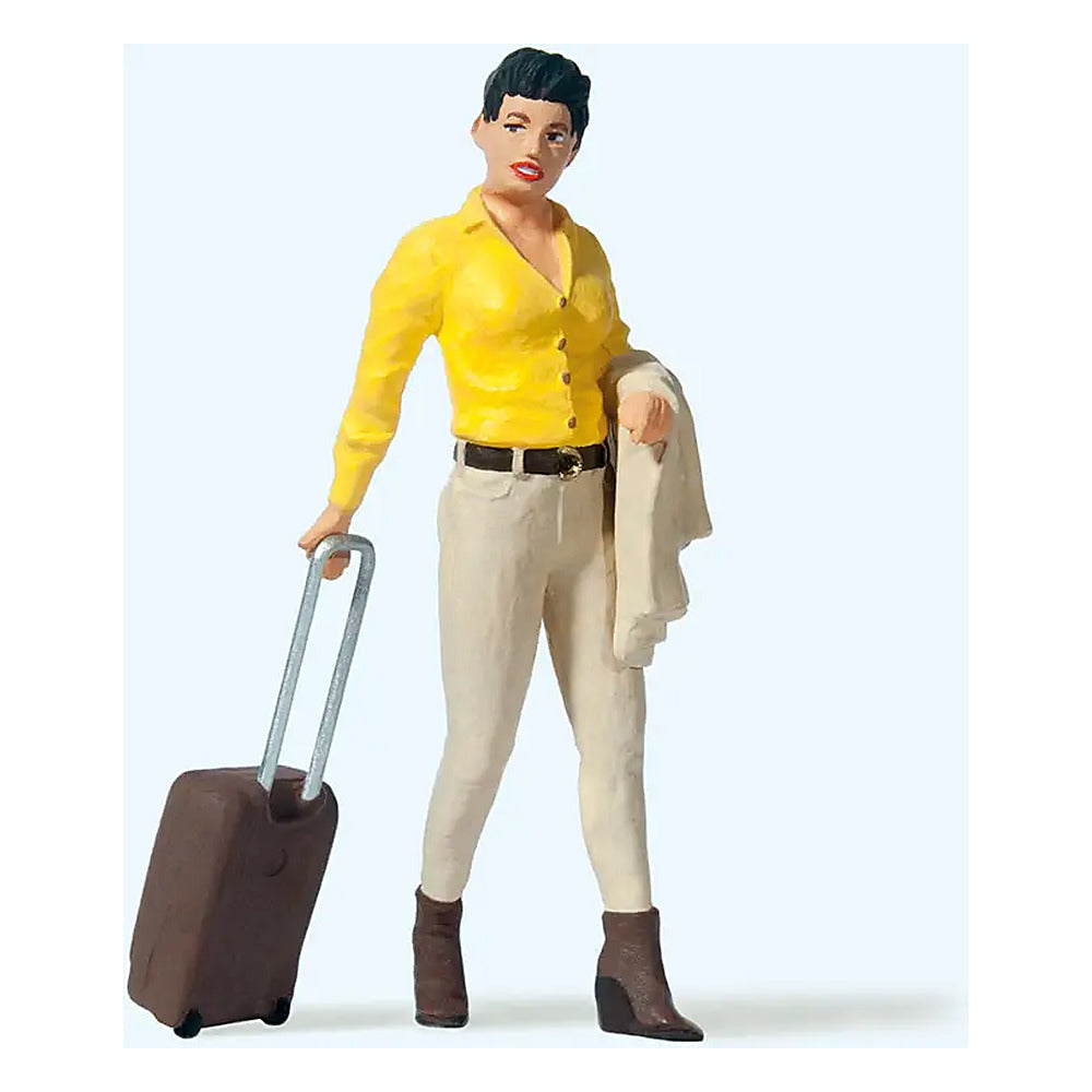 Preiser 45525 G Scale Contemporary Woman Traveler with Suitcase
