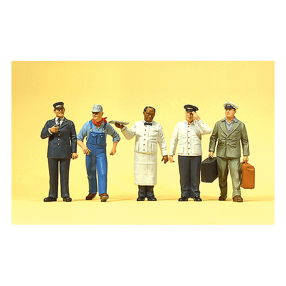 Preiser 65355 O Scale Railroad Personnel US Railway Personnel pkg(5)