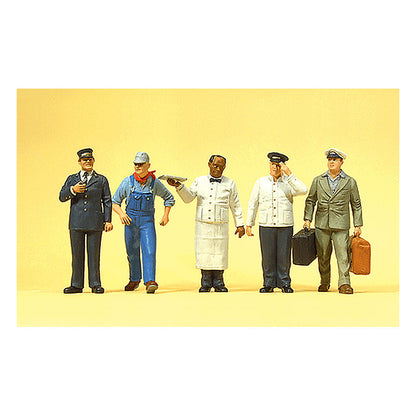 Preiser 65355 O Scale Railroad Personnel US Railway Personnel pkg(5)