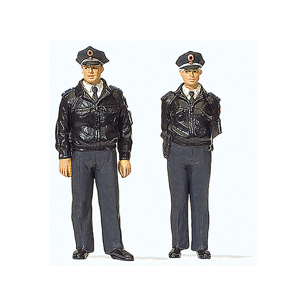 Preiser 65364 1/45 Scale Standing Policemen 2 Officers in Blue