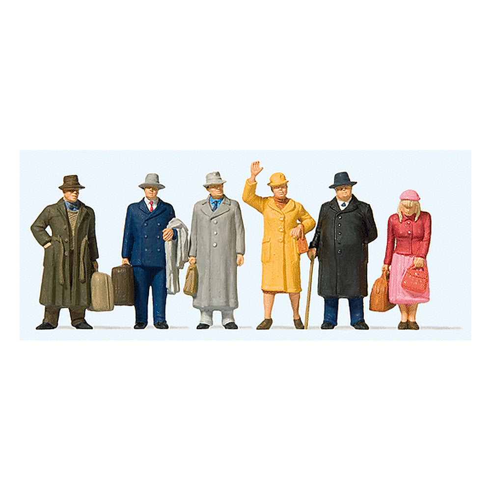 Preiser 65366 1/45 Scale Standing & Walking Passengers pkg(6)