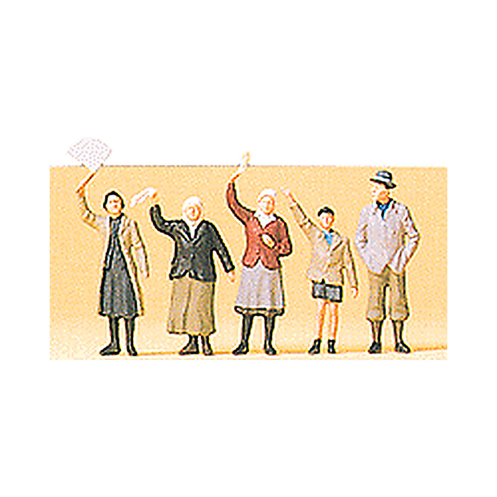 Preiser 72413 1/72 Scale 1:72 Figures Civilians Waving pkg(5)