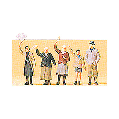 Preiser 72413 1/72 Scale 1:72 Figures Civilians Waving pkg(5)