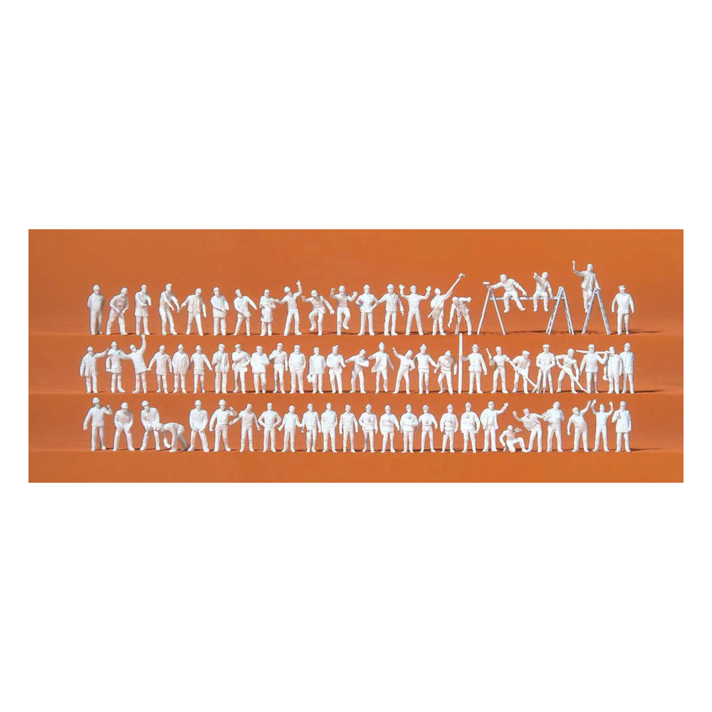 Preiser 79009 N Scale Working People Unpainted Figure Set pkg(70)