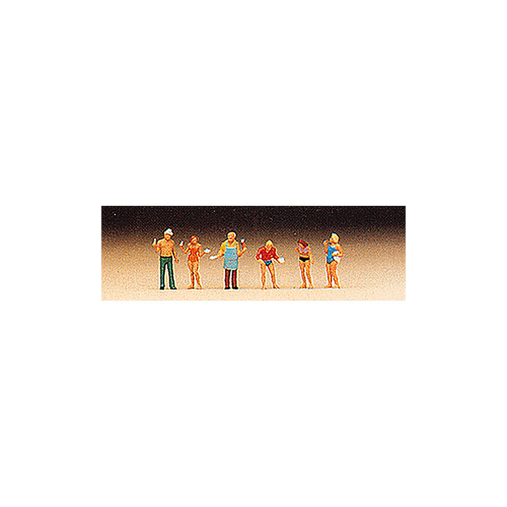 Preiser 79073 N Scale Recreation & Sports People at a Grill Party