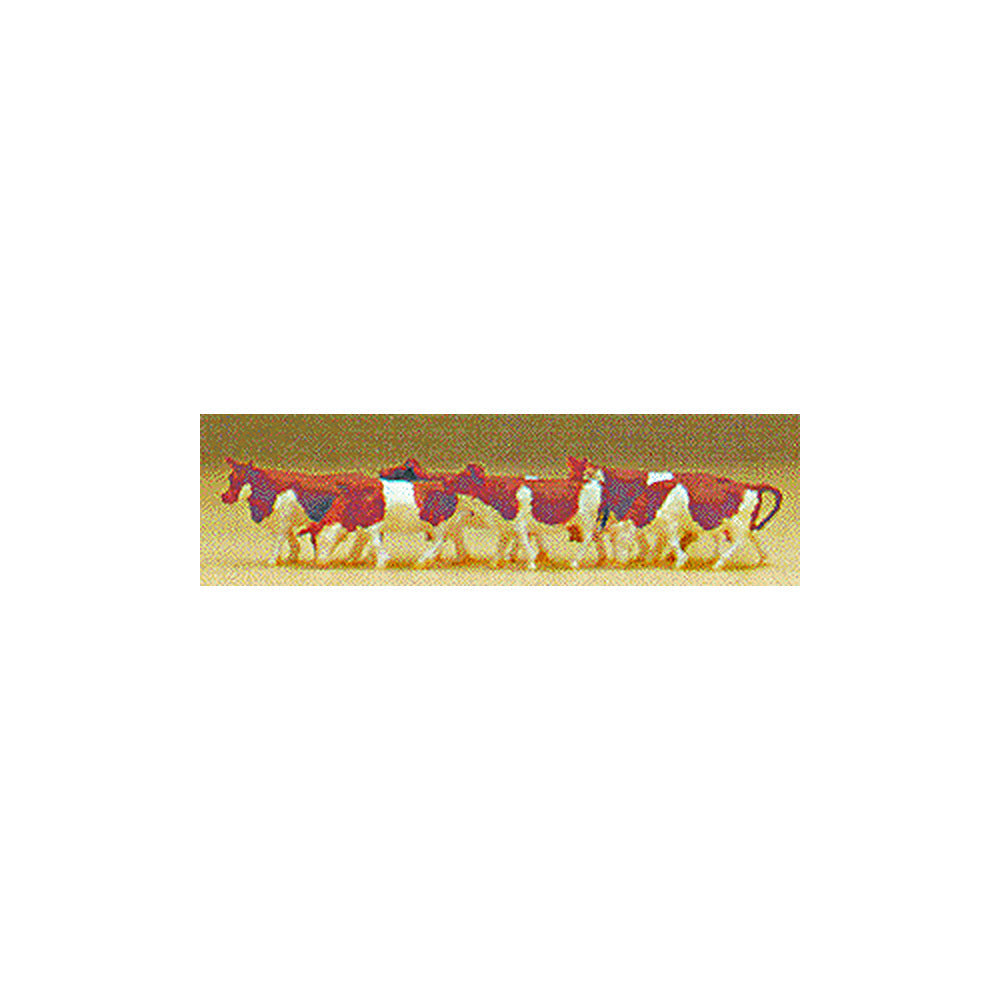Preiser 79155 N Scale Animals Cows (brown) pkg(6)