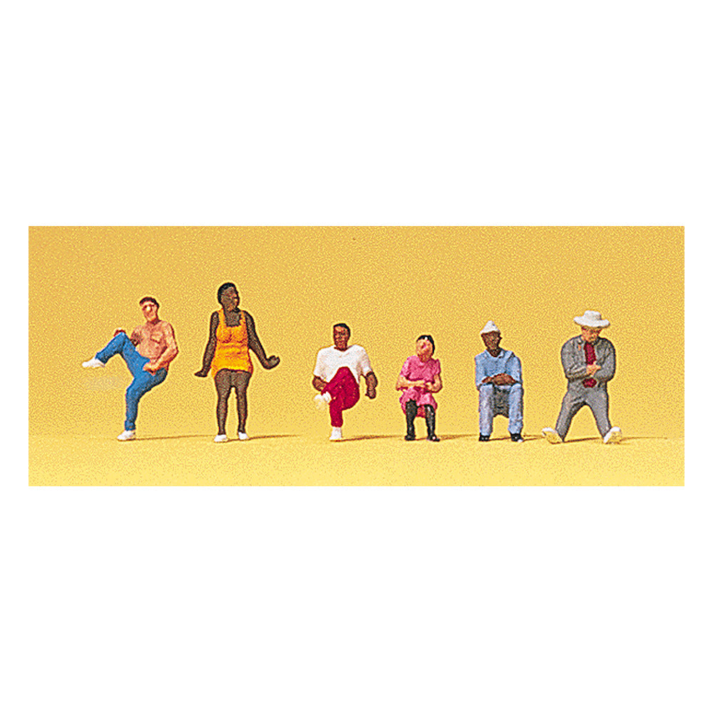 Preiser 79174 N Scale Pedestrians People Sitting On Stairs pkg(6)