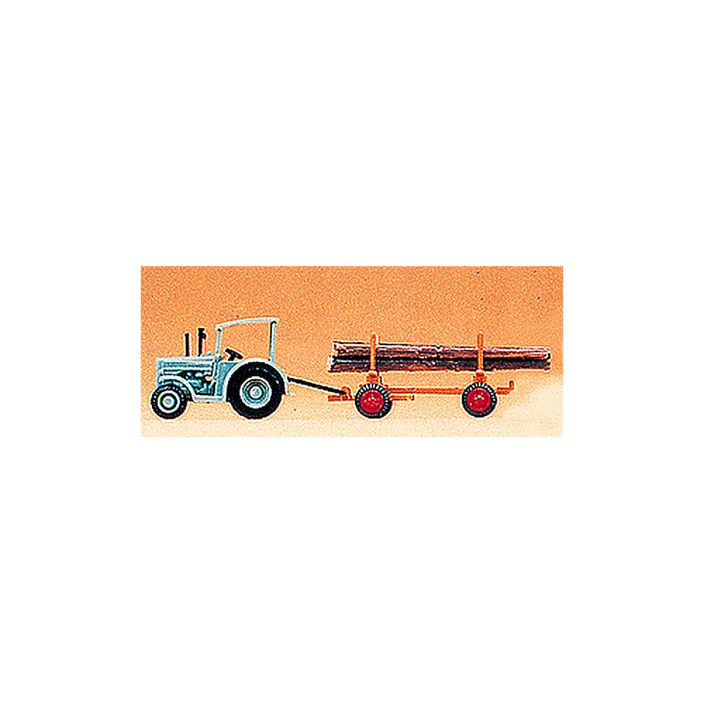 Preiser 79504 N Scale Farm Machinery Hanomag w/Log Trailer