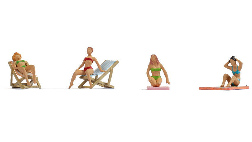 Noch 36851 N Scale Sunbathing Women Figure Set, 4 Pieces