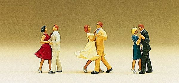 Preiser 10120 HO Scale Couples Dancing 3 Couples