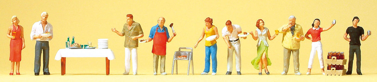 Preiser 10553 HO Scale At the Barbecue Figure Set