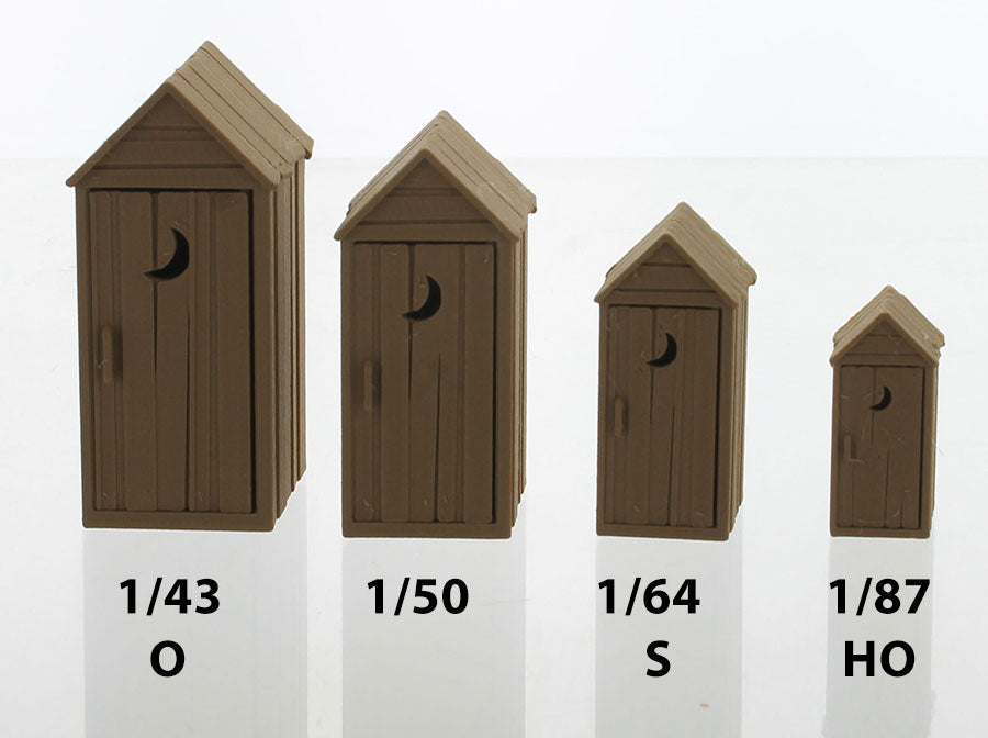 3D To Scale 43-142-WD 1/43 Rustic Outhouse with Opening Door