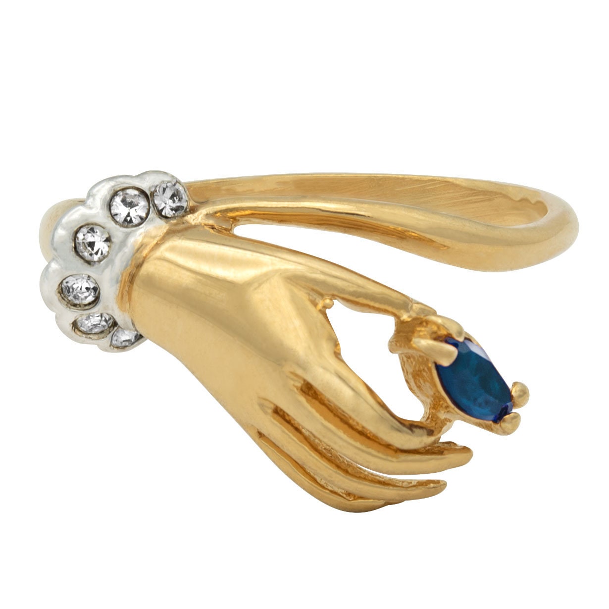 Vintage Austrian Crystals 18k Yellow Gold Matte or Polished Finish Made in USA by PVD Vintage Jewelry