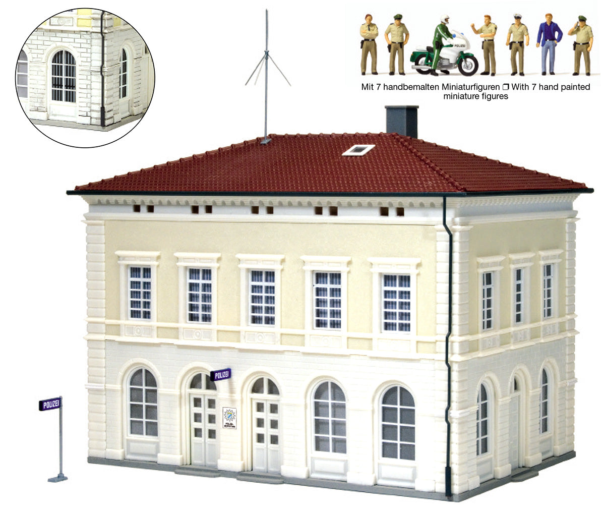 Preiser 19000 HO Scale Police Station w/Figures & Accessories Kit