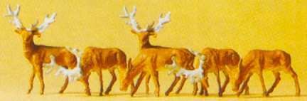 Preiser 79179 N Scale Animals Deer pkg(6)