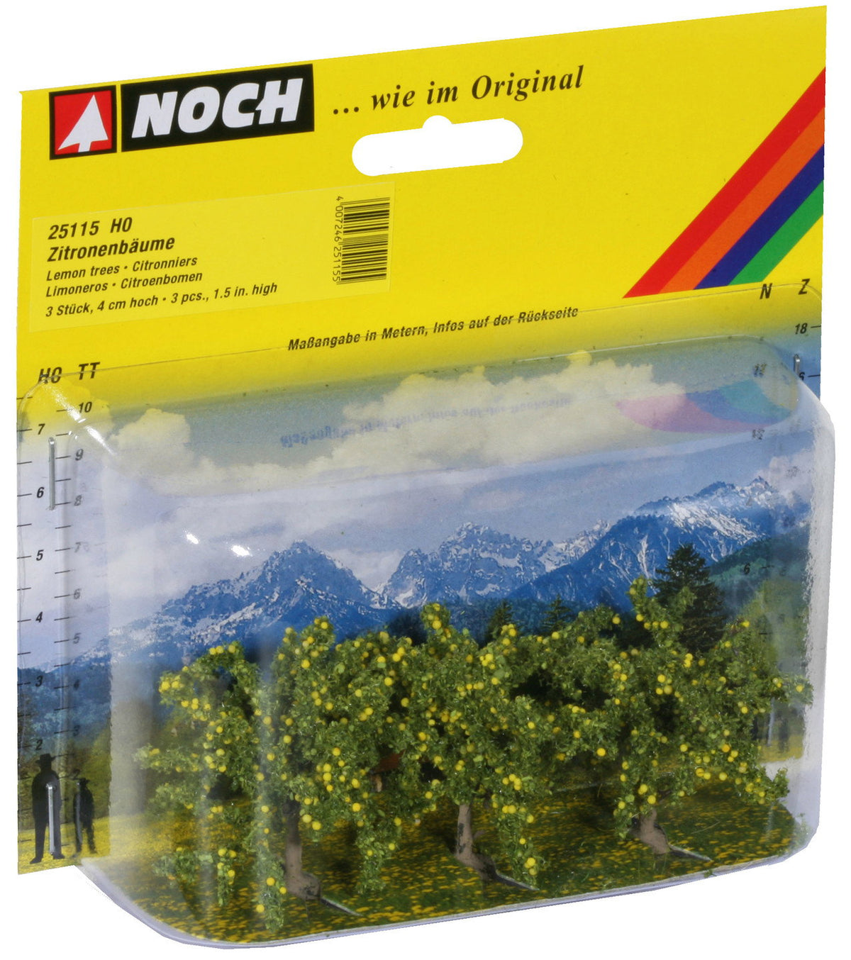 Noch 25115 HO/TT/N Scale Lemon Trees, 4 cm, 3-Pack