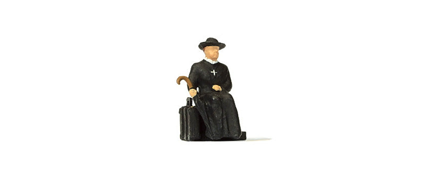 Preiser 28105 HO Scale Reverend Waiting for Train Figure