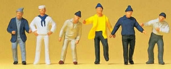 Preiser 14063 HO Scale Working People, Ships crew 6/ Working people