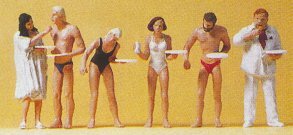 Preiser 10424 HO Scale Recreation & Sports Sunbathers Eating pkg(6)