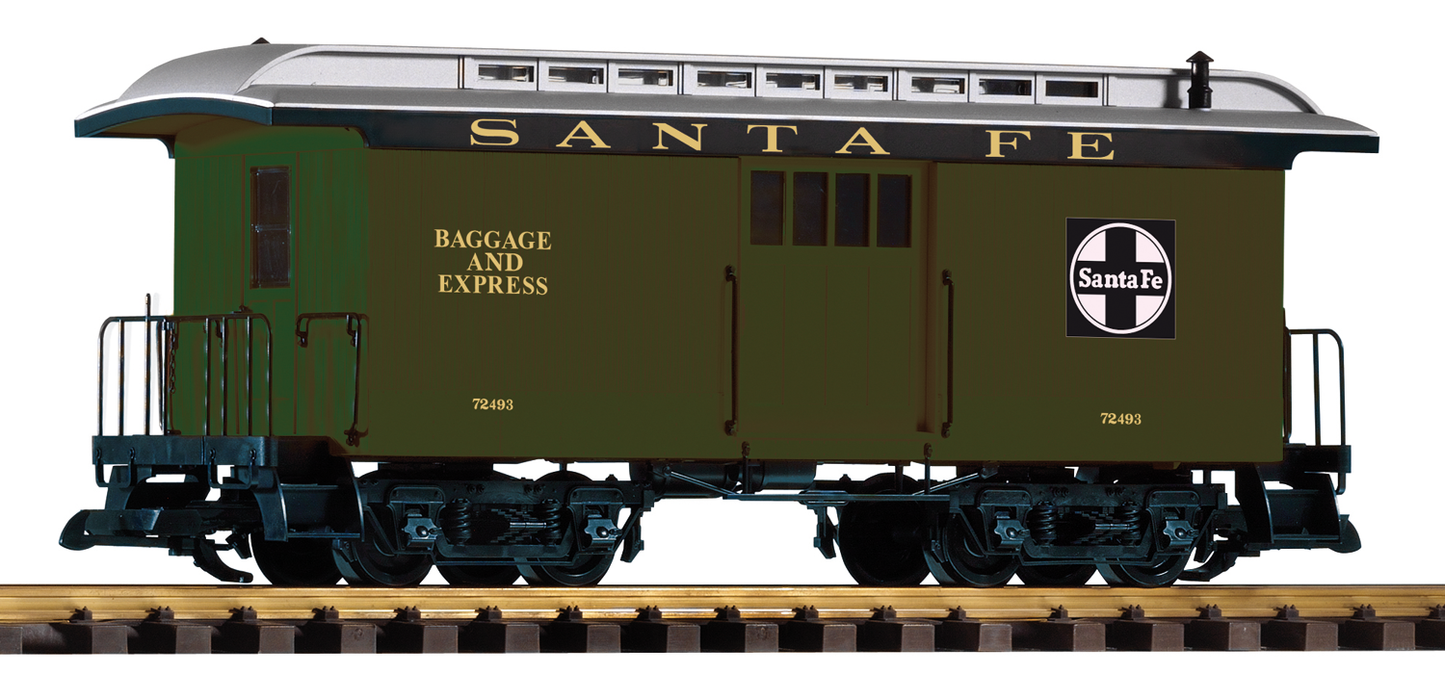 Piko 38626 G Scale Santa Fe Wood Baggage Car 72493, Green