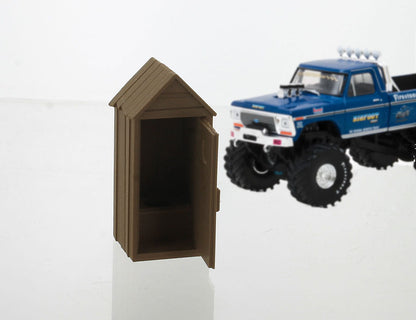 3D To Scale 43-142-WD 1/43 Rustic Outhouse with Opening Door