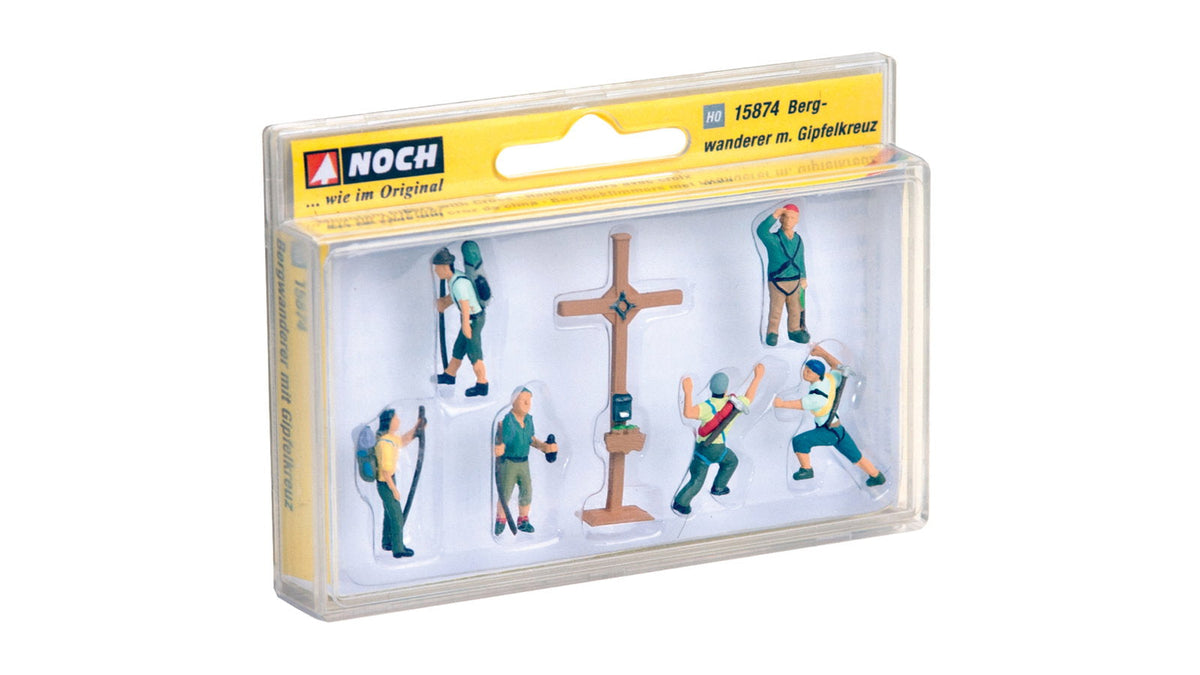 Noch 15874 HO Scale Mountain Hikers with Cross Set, 6 Figures
