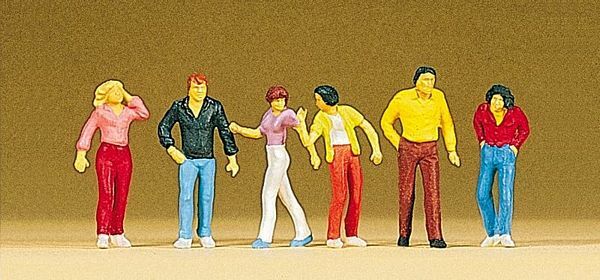 Preiser 10118 HO Scale Pedestrians Walking pkg(6)