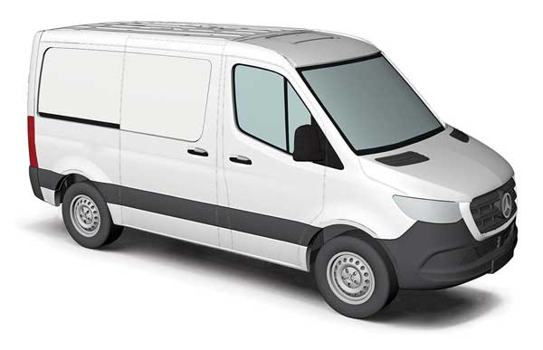 Busch 53400 HO Scale 2018 Sprinter Cargo Van with Short Wheelbase -- White